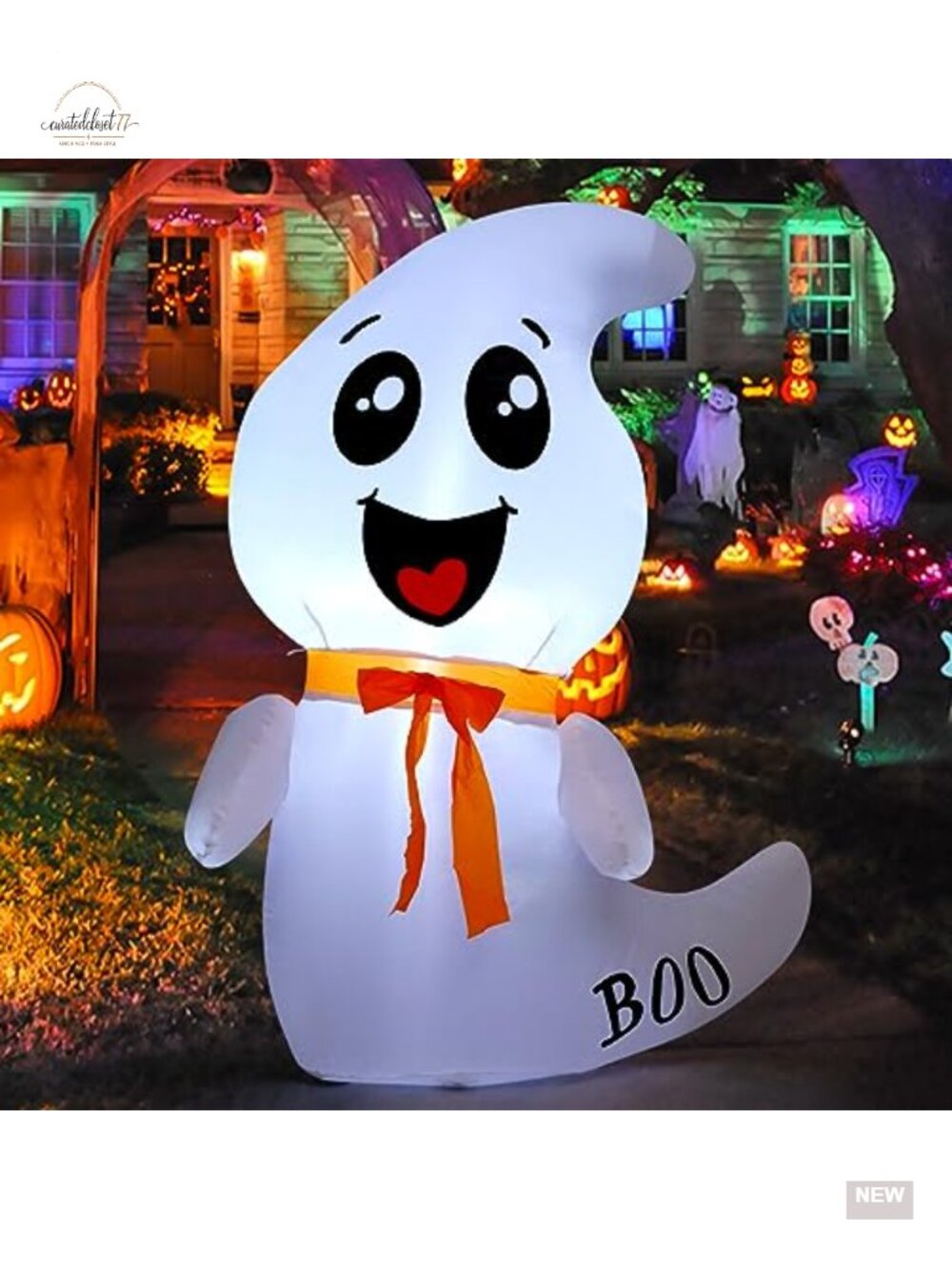Halloween Inflatable Ghost Yard Decoration with Built-in LED Lights